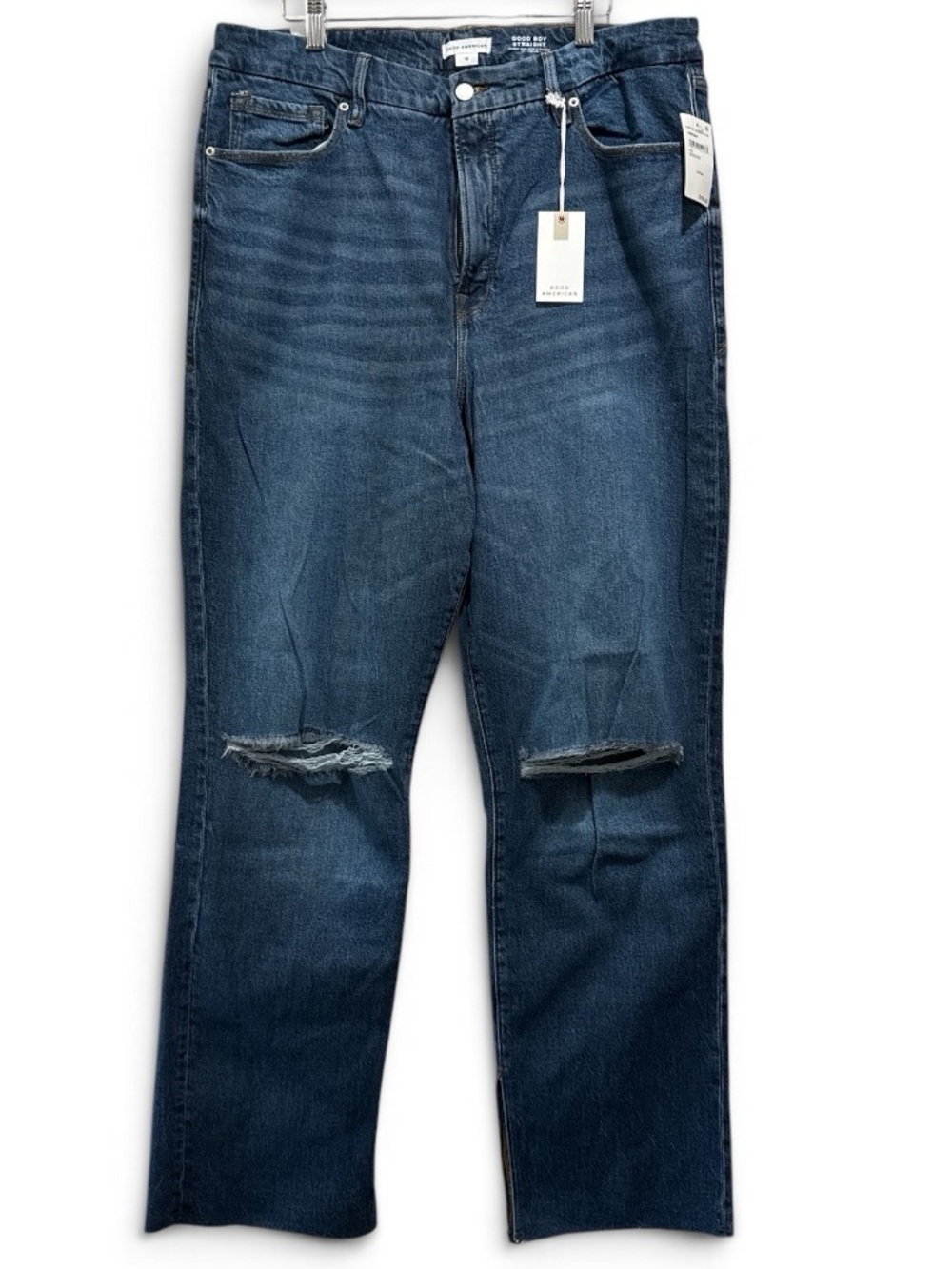 Good American Good Boy Straight-Leg Distressed Jeans #719